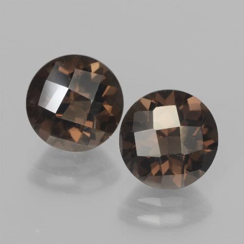 Gemme di Quarzo fumé Marrone scuro naturale da 3.82 ct, Taglio rotondo, VVS-VS