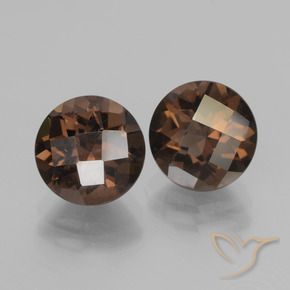 Gemme di Quarzo fumé Hickory Brown naturale da 3.70 ct, Rotondo, VS