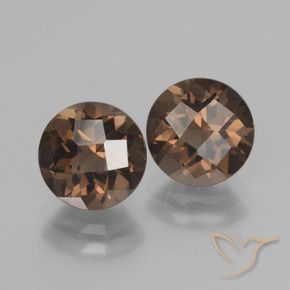 Gemme di Quarzo fumé Marrone medio naturale da 3.78 ct, Rotondo, VVS-VS