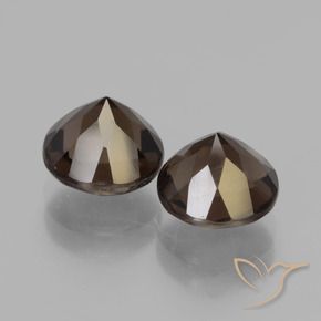 Gemme di Quarzo fumé Marrone scuro naturale da 4.13 ct, Rotondo, VVS-VS