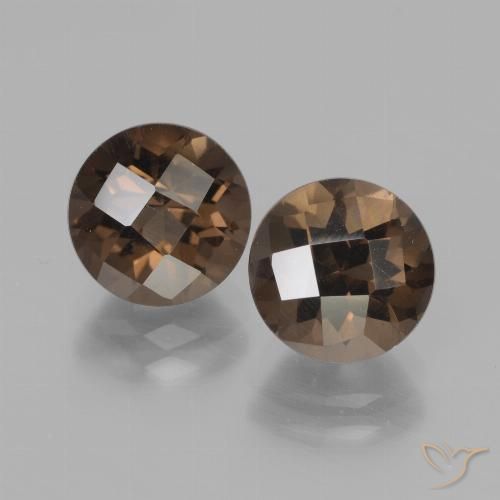 3.91ctw Naturale Marrone medio Quarzo fumé, Rotondo, VVS-VS