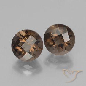 Gemme di Quarzo fumé Marrone medio naturale da 3.91 ct, Rotondo, VVS-VS