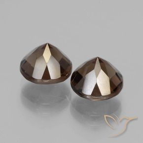 Gemme di Quarzo fumé Marrone medio naturale da 3.91 ct, Rotondo, VVS-VS