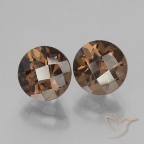 Gemme di Quarzo fumé Marrone medio naturale da 3.97 ct, Rotondo, VVS-VS