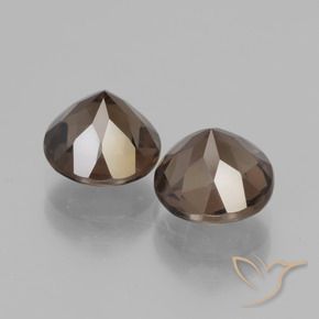 Gemme di Quarzo fumé Marrone medio naturale da 3.97 ct, Rotondo, VVS-VS