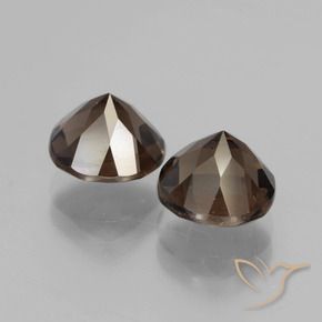 Gemme di Quarzo fumé Marrone medio naturale da 3.85 ct, Rotondo, VVS-VS