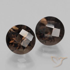 Gemme di Quarzo fumé Blu scuro naturale da 3.89 ct, Rotondo, VS