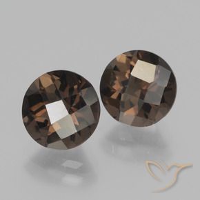 Gemme di Quarzo fumé Hickory Brown naturale da 3.83 ct, Rotondo, VVS-VS