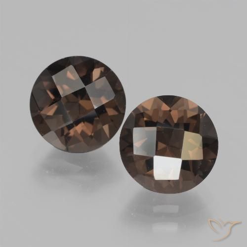 Quarzo fumé naturale marrone da 3,71 ct, taglio rotondo, VVS-VS