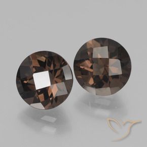 Quarzo fumé naturale marrone da 3,71 ct, taglio rotondo, VVS-VS