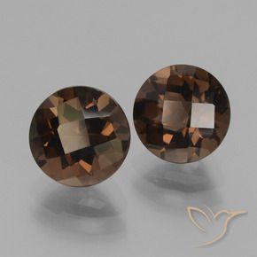 Gemme di quarzo fumé hickory brown naturale da 3,66 ct, taglio rotondo, VVS-VS