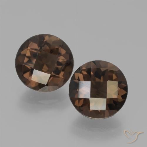 Quarzo fumé naturale marrone da 3,70 ct, taglio rotondo, VVS