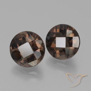 Quarzo fumé naturale marrone da 3,70 ct, taglio rotondo, VVS