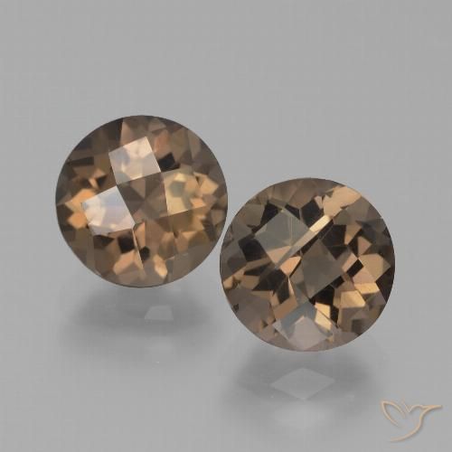 3.90ctw Naturale Marrone medio Quarzo fumé, Rotondo, VVS-VS