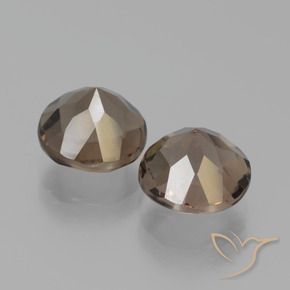 Gemme di Quarzo fumé Marrone medio naturale da 3.90 ct, Rotondo, VVS-VS