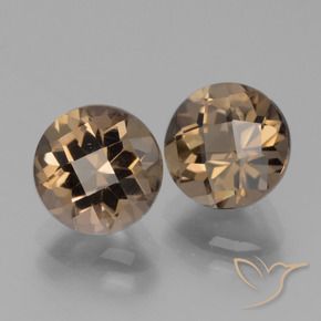 Gemme di Quarzo fumé Marrone caldo naturale da 3.92 ct, Rotondo, VVS-VS