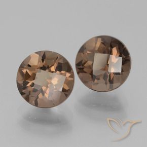 Gemme di Quarzo fumé Marrone medio naturale da 3.88 ct, Rotondo, VVS-VS