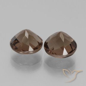 Gemme di Quarzo fumé Marrone medio naturale da 3.88 ct, Rotondo, VVS-VS
