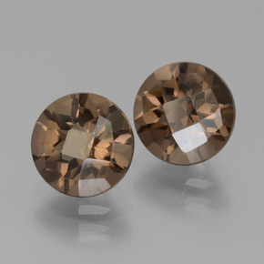 Gemme di Quarzo fumé Marrone naturale da 3.59 ct, Taglio rotondo, VVS-VS