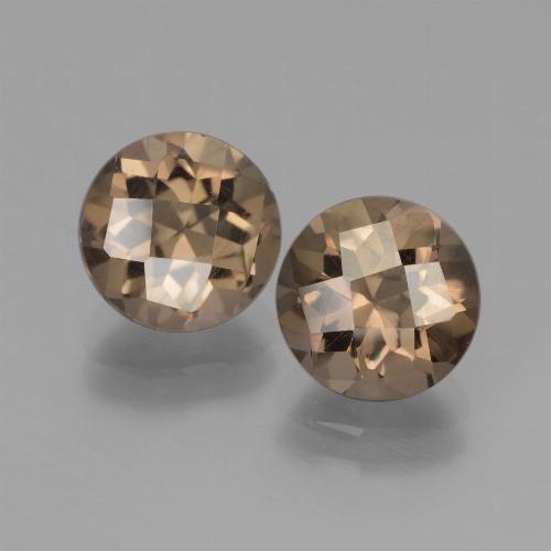 Quarzo fumé naturale marrone da 3,52 ct, taglio rotondo, VS
