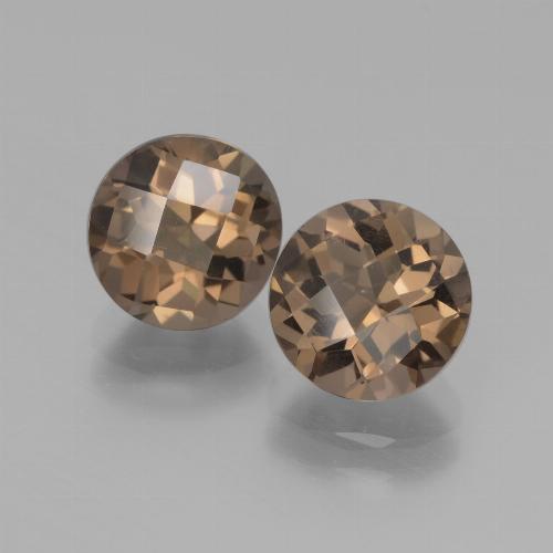 Gemme di quarzo fumé marrone caldo naturale da 3,53 ct, taglio rotondo, VS