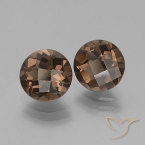 Gemme di Quarzo fumé Marrone medio naturale da 3.66 ct, Rotondo, VVS-VS