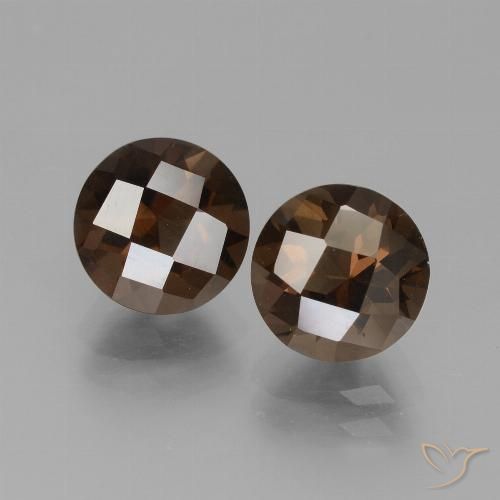 3.58ctw Naturale Marrone scuro Quarzo fumé, Rotondo, VVS-VS
