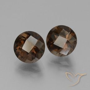 Gemme di Quarzo fumé Marrone scuro naturale da 3.58 ct, Rotondo, VVS-VS
