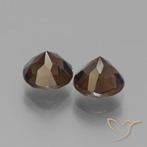Gemme di Quarzo fumé Marrone scuro naturale da 3.58 ct, Rotondo, VVS-VS