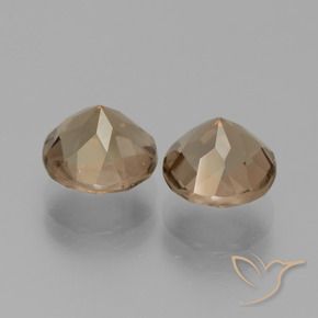 Gemme di Quarzo fumé Marrone caldo naturale da 4.07 ct, Rotondo, VVS-VS
