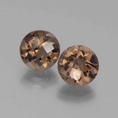 Gemme di Quarzo fumé Pan di zenzero marrone naturale da 3.79 ct, Taglio rotondo, VS