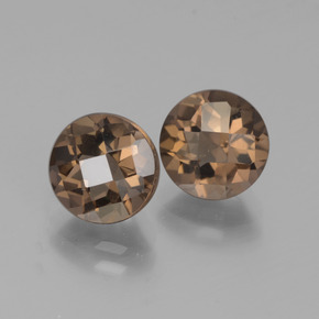 Gemme di Quarzo fumé Pan di zenzero marrone naturale da 3.79 ct, Taglio rotondo, VS