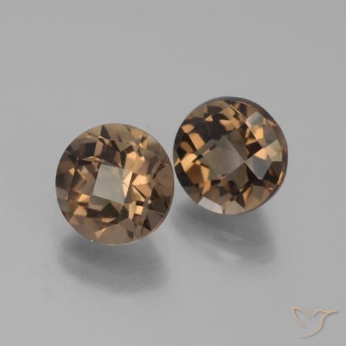 Gemme di Quarzo fumé Marrone cioccolato naturale da 3.85 ct, Rotondo, VVS-VS