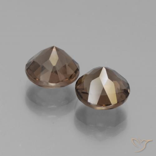 Gemme di Quarzo fumé Marrone cioccolato naturale da 3.85 ct, Rotondo, VVS-VS