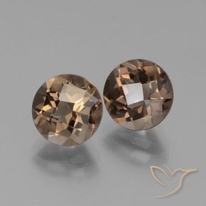 Gemme di Quarzo fumé Marrone caldo naturale da 3.65 ct, Rotondo, VS