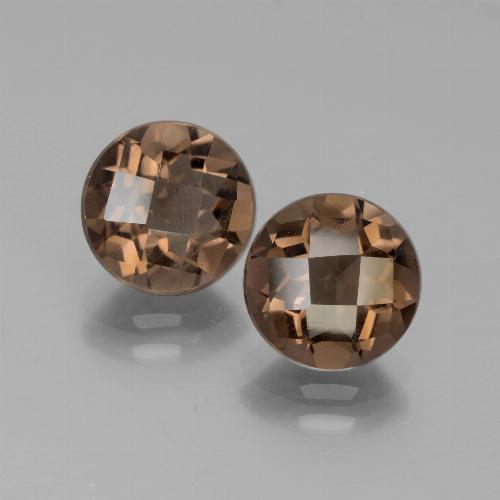 Quarzo fumé naturale marrone da 3,59 ct, taglio rotondo, VS