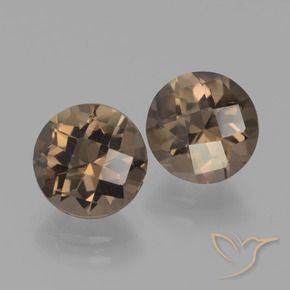 Gemme di Quarzo fumé Moka chiaro naturale da 3.55 ct, Rotondo, VS