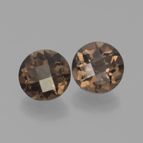 Quarzo fumé naturale marrone da 3,65 ct, taglio rotondo, VS