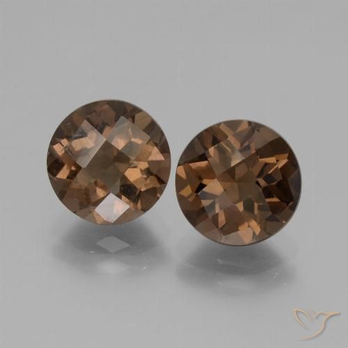 Quarzo fumé naturale marrone da 3,66 ct, taglio rotondo, VS