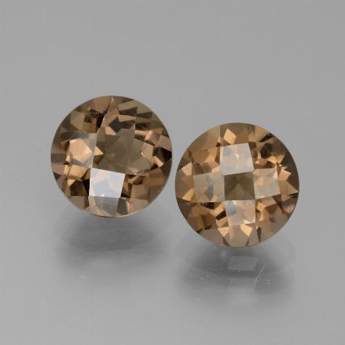 Quarzo fumé naturale marrone da 3,67 ct, taglio rotondo, VS