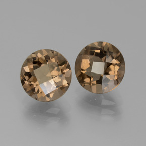 Quarzo fumé naturale marrone da 3,67 ct, taglio rotondo, VS