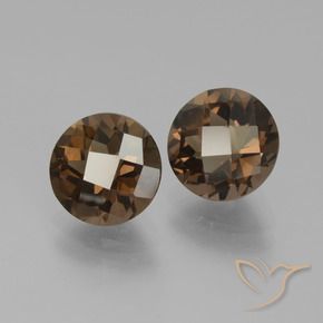 Gemme di Quarzo fumé Hickory Brown naturale da 3.42 ct, Rotondo, VS