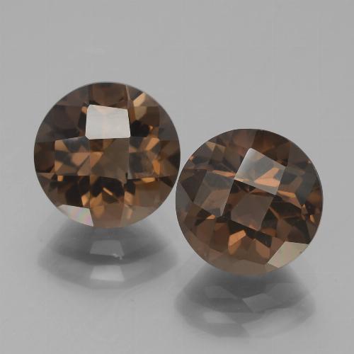 Gemme di Quarzo fumé Marrone medio naturale da 3.97 ct, Taglio rotondo, VS