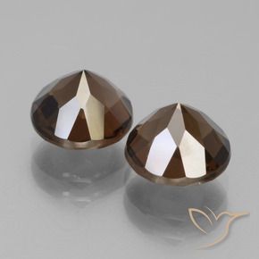 Gemme di Quarzo fumé Hickory Brown naturale da 3.76 ct, Rotondo, VS