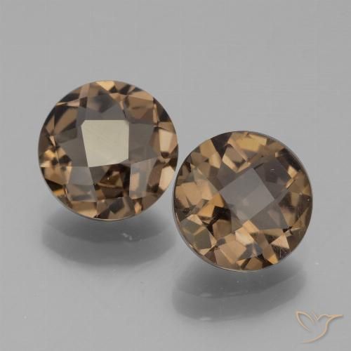 2.87ctw Naturale Pan di zenzero marrone Quarzo fumé, Rotondo, VVS-VS