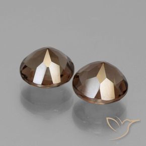 Gemme di Quarzo fumé Hickory Brown naturale da 3.95 ct, Rotondo, VS