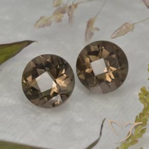 Gemme di Quarzo fumé Marrone caldo naturale da 3.81 ct, Rotondo, VS