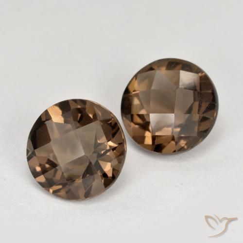 Gemme di Quarzo fumé Marrone medio naturale da 3.40 ct, Rotondo, VS