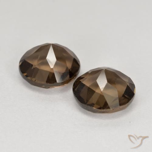 Gemme di Quarzo fumé Marrone medio naturale da 3.40 ct, Rotondo, VS