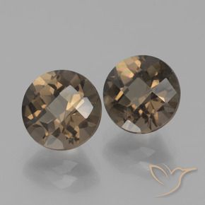 Gemme di Quarzo fumé Moka chiaro naturale da 3.90 ct, Rotondo, VS